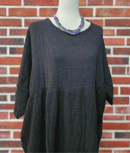 Midnight Muse Cotton Linen Dress