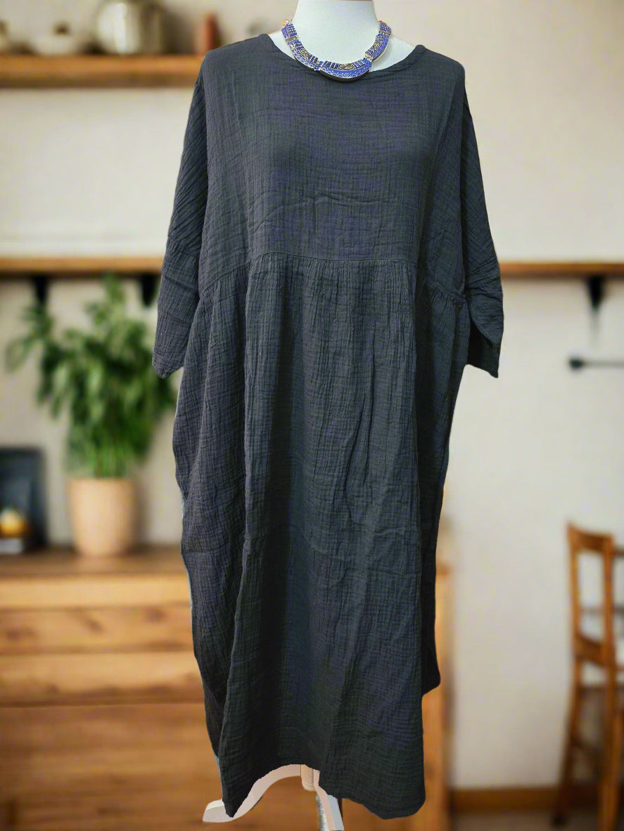 Midnight Muse Cotton Linen Dress