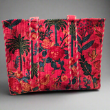 Tropical Rouge Velvet Tote Bag