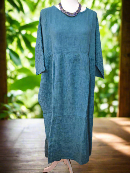 Sea Breeze Cotton Linen Dress