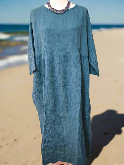 Sea Breeze Cotton Linen Dress