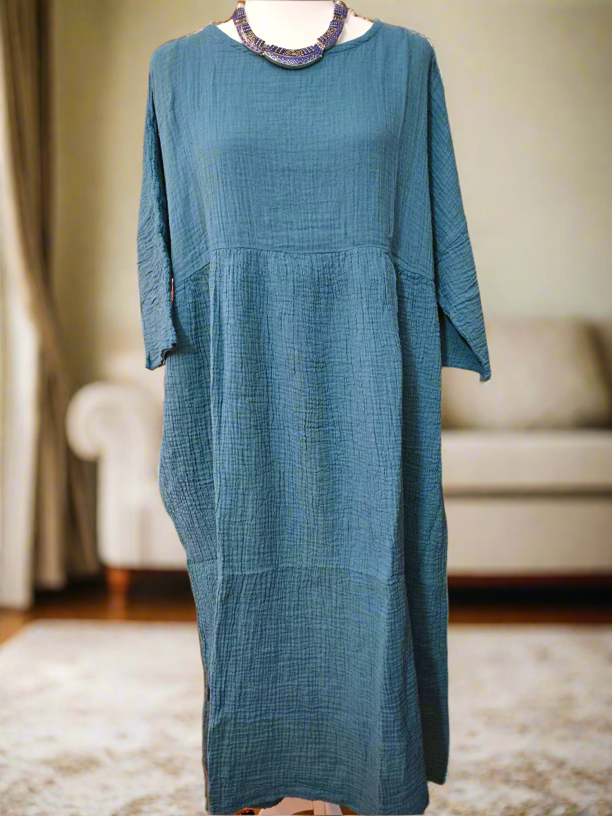 Sea Breeze Cotton Linen Dress