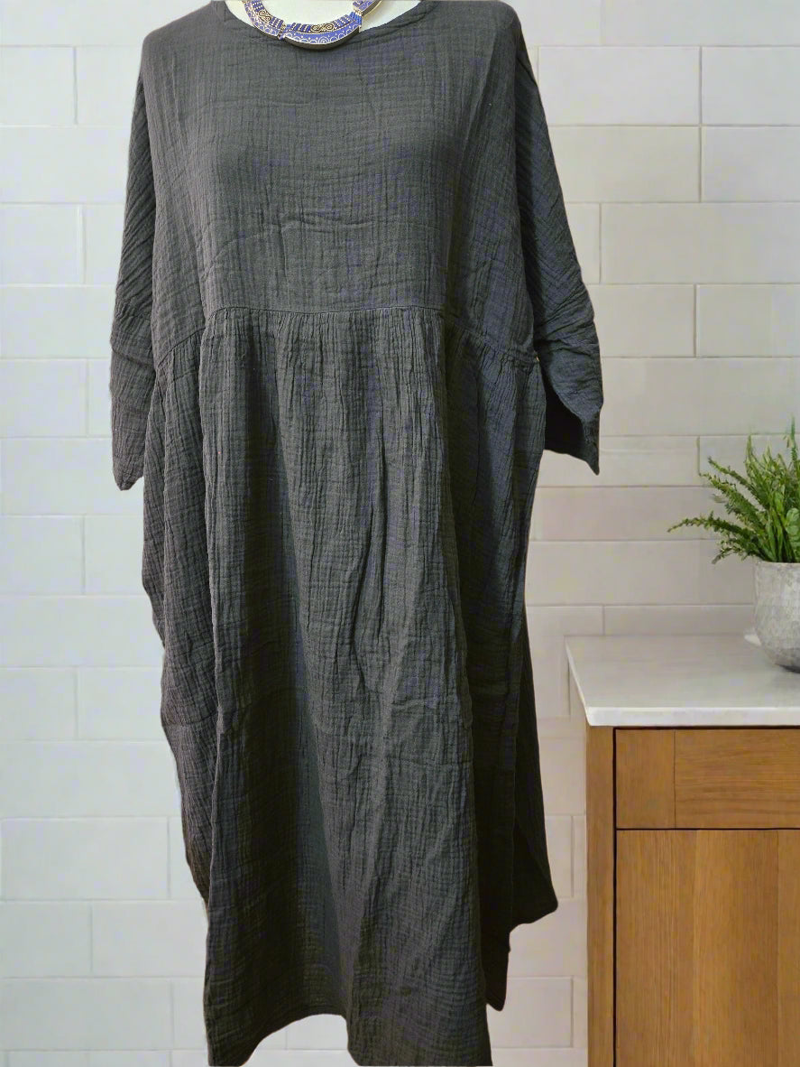 Midnight Muse Cotton Linen Dress