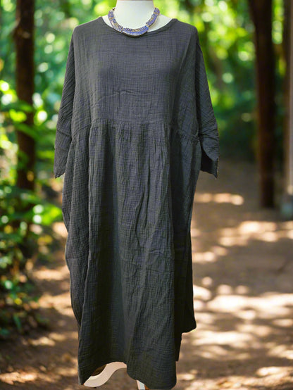 Midnight Muse Cotton Linen Dress