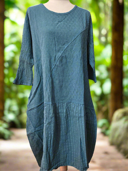 Ocean Serenity Cotton Linen Dress