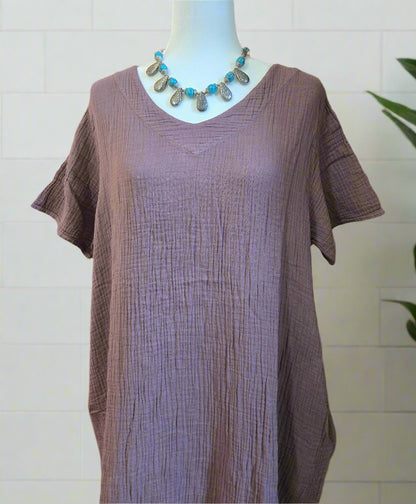 Lavender Mist Cotton Linen Dress