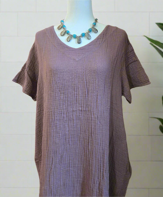 Lavender Mist Cotton Linen Dress