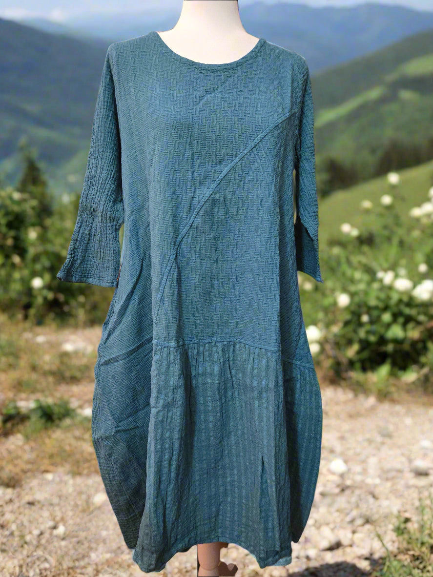 Ocean Serenity Cotton Linen Dress