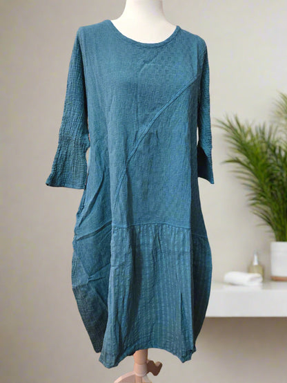 Ocean Serenity Cotton Linen Dress