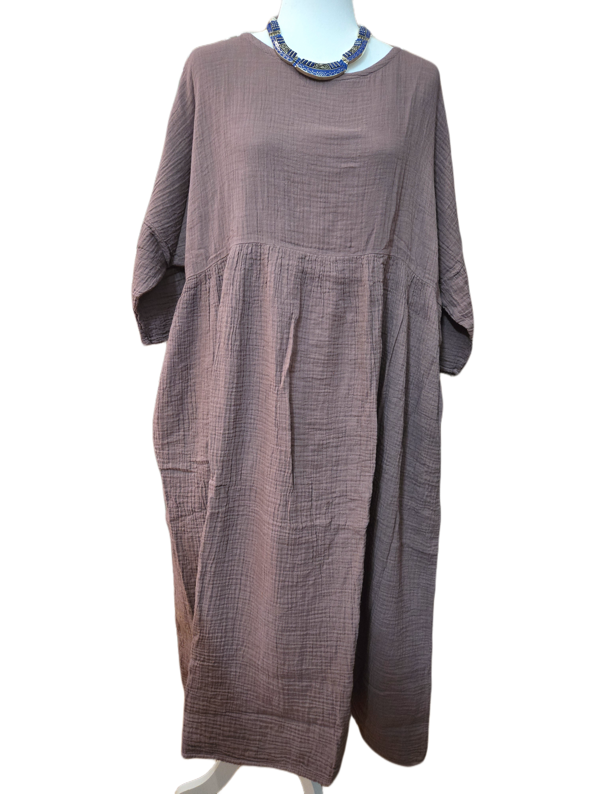 Misty Mauve Cotton Linen Dress