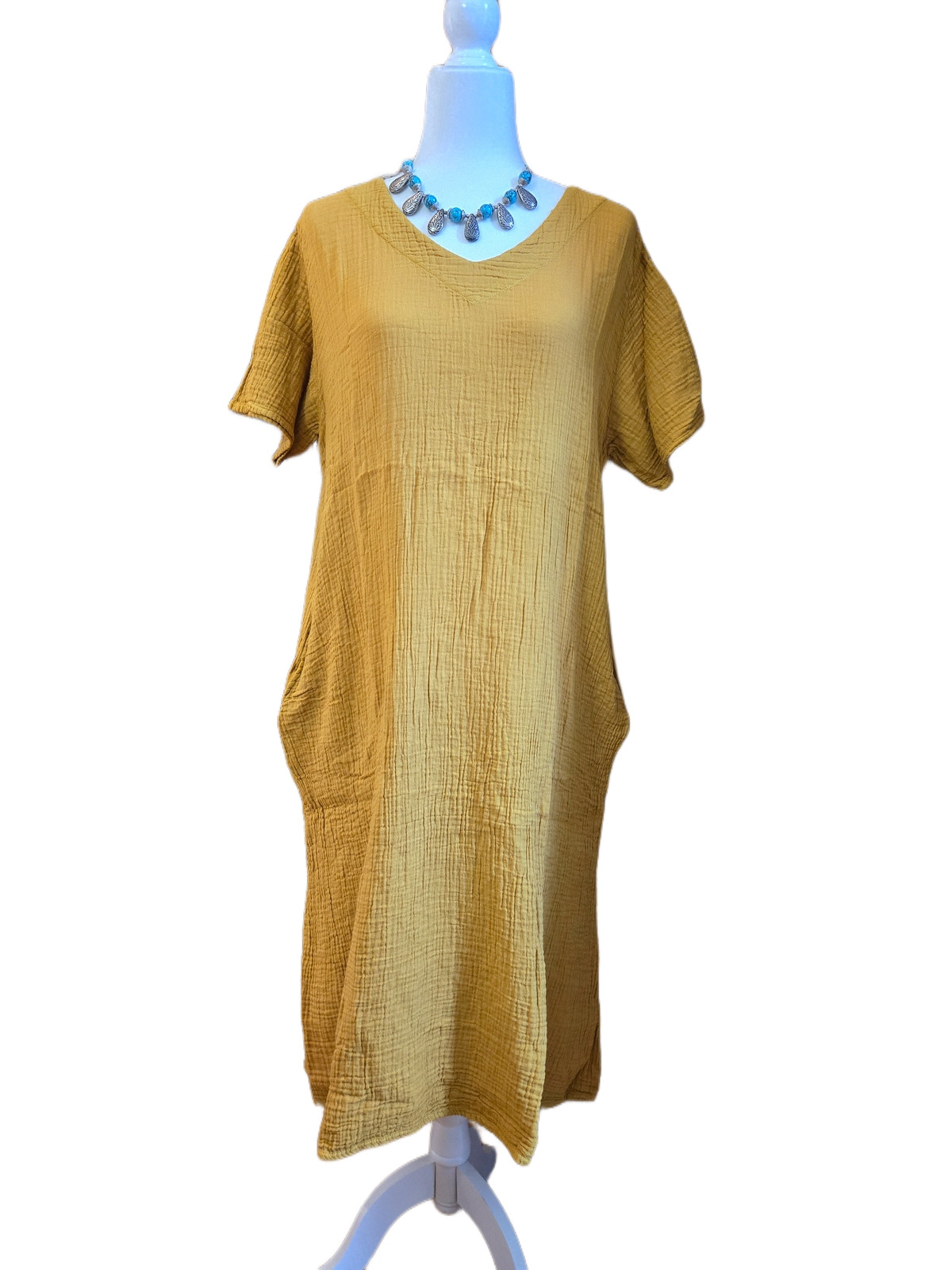 Sunlit Sienna Cotton Linen Dress