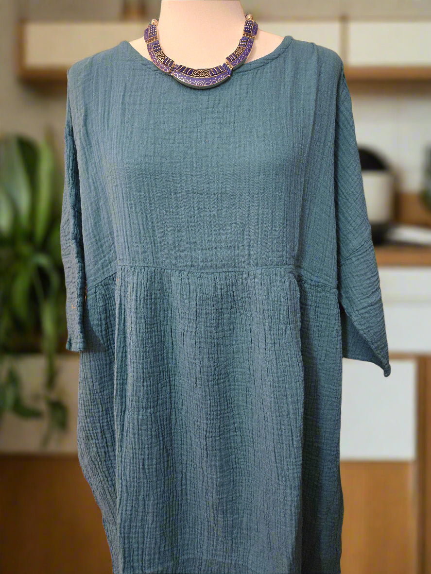 Sea Breeze Cotton Linen Dress