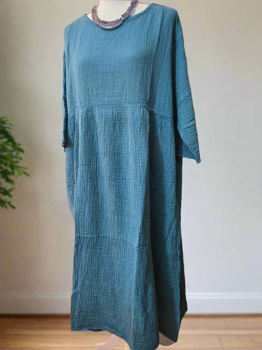 Sea Breeze Cotton Linen Dress