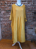 Sunlit Saffron Cotton Linen Dress
