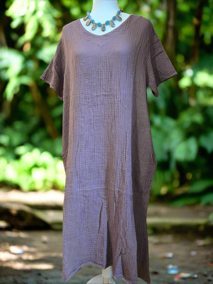 Lavender Mist Cotton Linen Dress