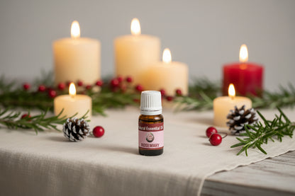 Rosemary essential oil 10ml amber glass bottle