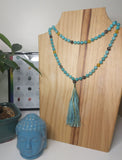 108 Mala Beads Necklace, Prayer Beads, Meditation beads of 8 mm Healing Amethyst/Tiger Eye/Blue Amazonite/Jade Beads.