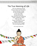 Quotes Prints for Cards, Wall art, Posters. &quot;The True Meaning of Life&quot; Wisdom quotes by HH the Dalai Lama for instant download.