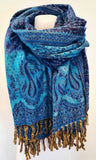 Yak Wool Shawl, Chunky Scarf, Throw Blanket, Paisley & Floral prints reversible handloom Soft Wool Shawl, Soft oversized outfit.