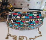 Handmade On-trend metal, stones and mosaic bag/evening bag/Clutch bag/Vintage bag.