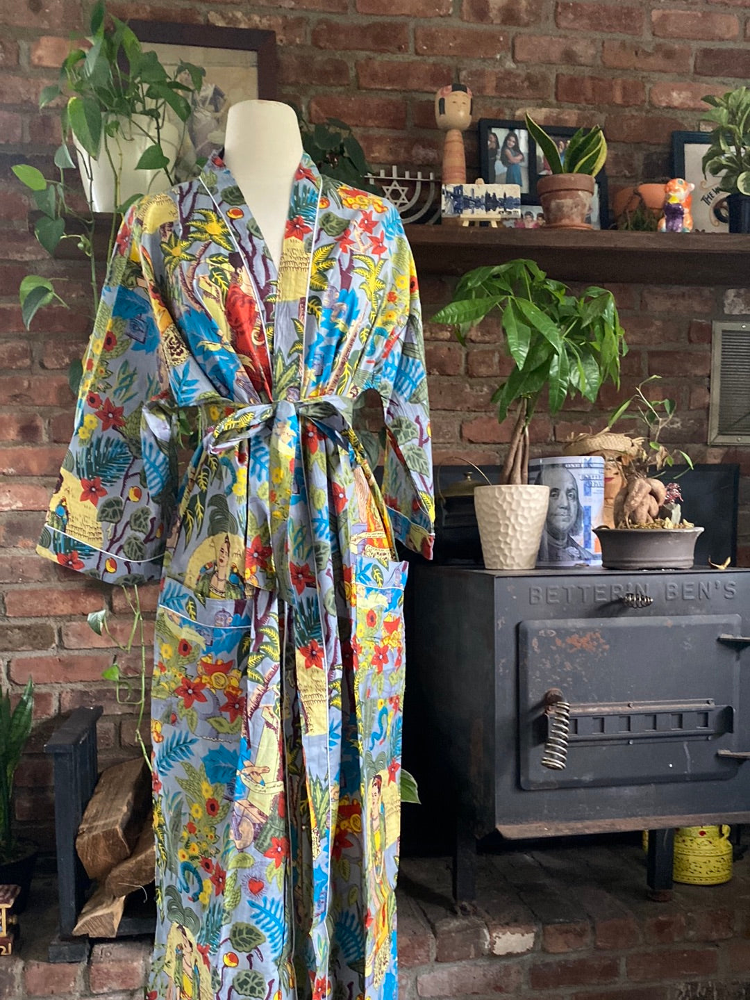FULL LENGTH KAFTAN - Long Dress Jacket - Cover Up - Kaftan - Vintage - Dressing  Gown - Wrap Around Dress - House Coat - 60's Gunne Sax Style